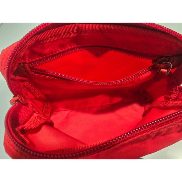 Authentic Prada Triangle Logo Plate Cosmetics Pouch Vera Nylon Rosso w/OrigCards - Picture 4 of 9